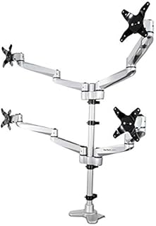 StarTech.com Desk Mount Quad Monitor Arm – Premium Articulating VESA 4 Monitor Mount 2x2 up to 30