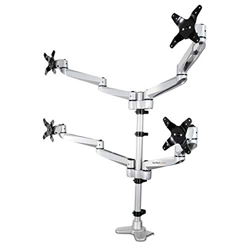 StarTech.com Desk Mount Quad Monitor Arm  Premium Articulating VESA 4 Monitor Mount 2x2 up to 27
