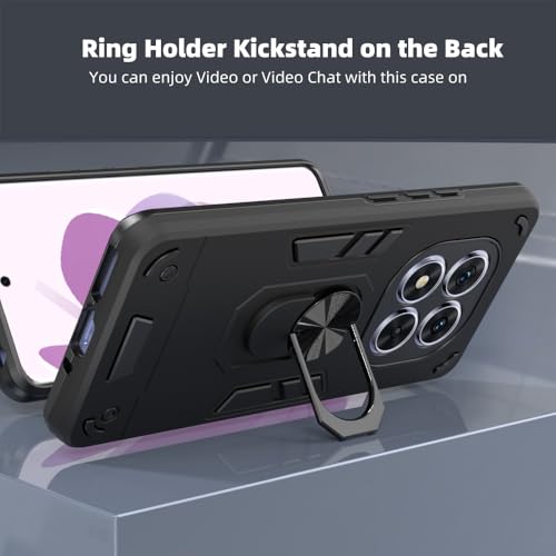 Image of NDCOM for Redmi Note 14 Pro Back Cover | Premium Design Redmi Note 14 Pro Cover for Secure Fit | Redmi Note 14 Pro 5G Back Cover | Ring Holder Case