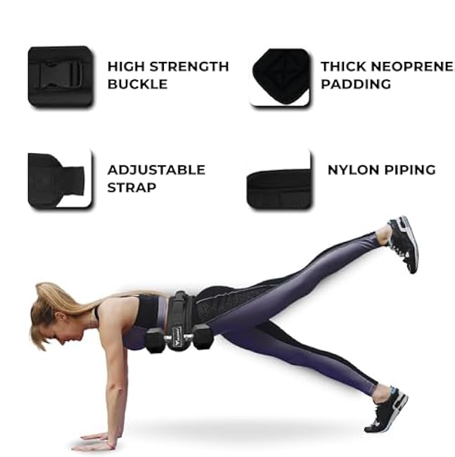 Hip Thrust Belt for Dumbbells - Adjustable Exercise Glute Bridge & Booty Boost Belt for Hip Thrusts, Glute Trainer Dumbbell Strap for Home & Gym Workouts