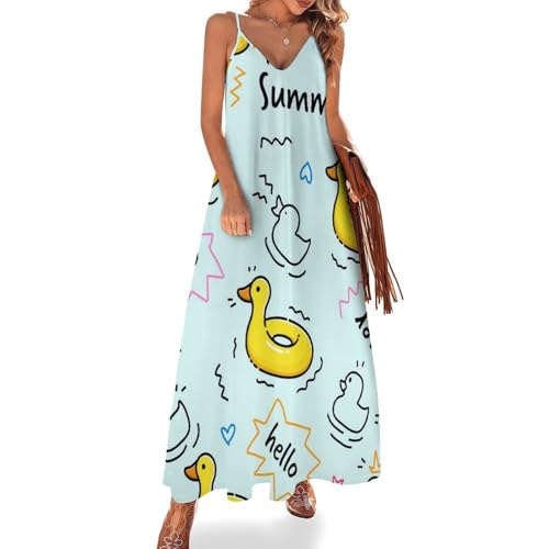 Robe longue pour femme fluide sans manches idéale pour vos voyages et journées à la plage