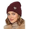 Baesics Wintermütze Bordeaux mit Leo Herz Unisex – Warme Strickmütze Beanie, Elegante und elastische Mütze für Herbst & Winter, weich gestrickt, modisch & zeitlos, One Size