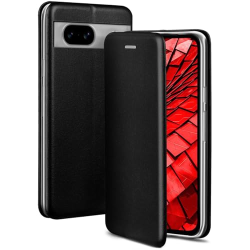 Étui à rabat Google Pixel 8a coque portefeuille mince en simili cuir noir
