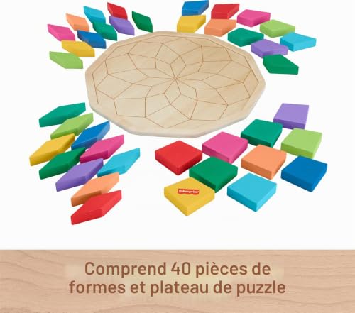 Fisher-Price Puzzle Mandala en Bois à Motif géométrique, 40 pièces en Bois pour Les Enfants à partir de 3 Ans, HXT94 – vue 5