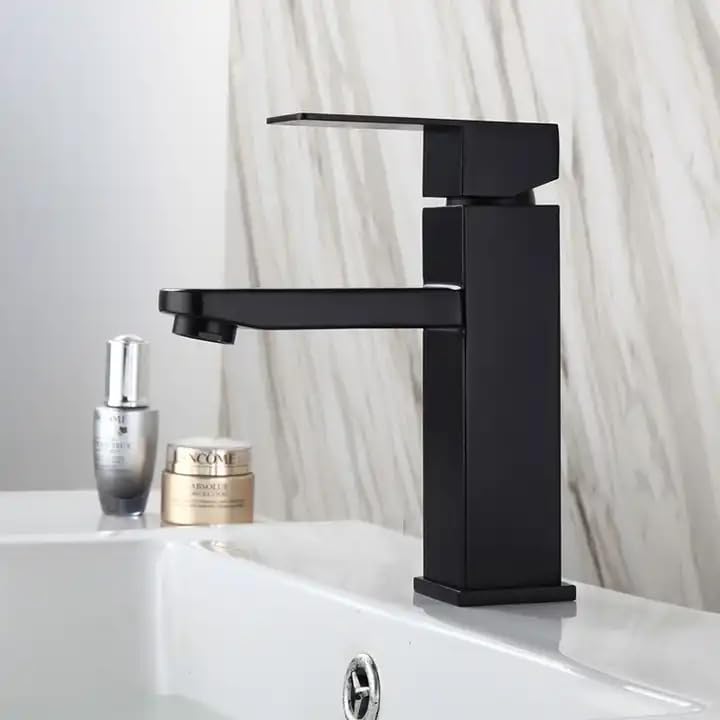 FLOWLET Wash Basin Taps | Stainless Steel tap for wash Basin,Single Lever Pillar tap for wash Basin | Hot & Cold Single Lever Faucet - 7 Inch Height (Black Matt) (B0CZS2VLT3) Amazon Price History, Amazon Price Tracker