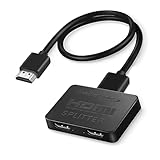 【2025新モデル】avedio links HDMI 分配器 4K 1入力2出力 HDMI 二股 スプリッター 2台同時出力 3D HDCP1.4対応 分配機 複製/ミラーのみ ABB可 ABC不可1.2m高速ケーブル付属 ゲーム機/HDTV/DVDプレーヤーに適用 Type-C充電ポート搭載