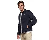 Tommy Hilfiger Mens-Lightweight Microtwill Golf Jacket (Regular & Big-Tall Sizes) Long Sleeve Denim Jacket - Blue - Large