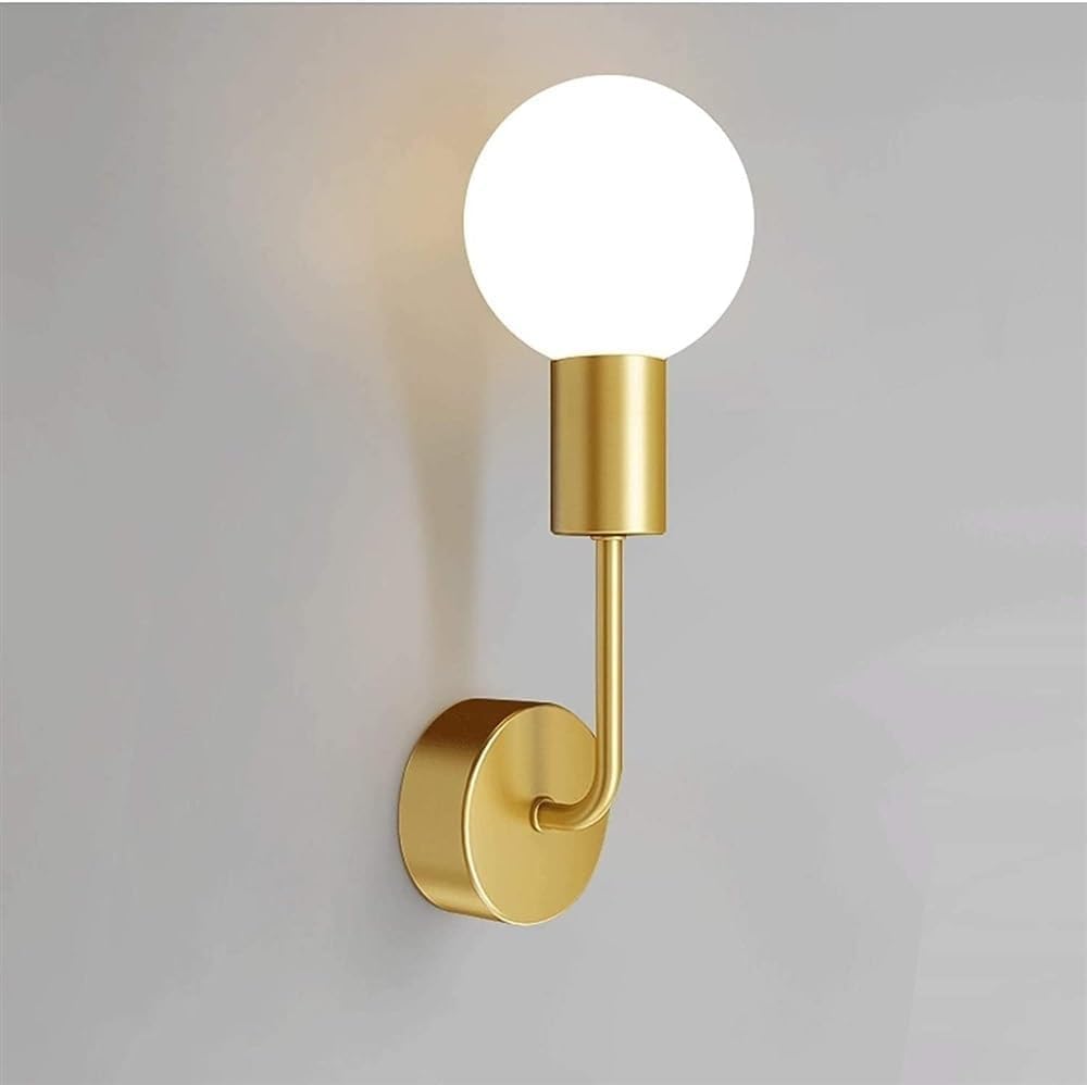 Lámpara de pared minimalista nórdica de metal negro para iluminación interior de dormitorios