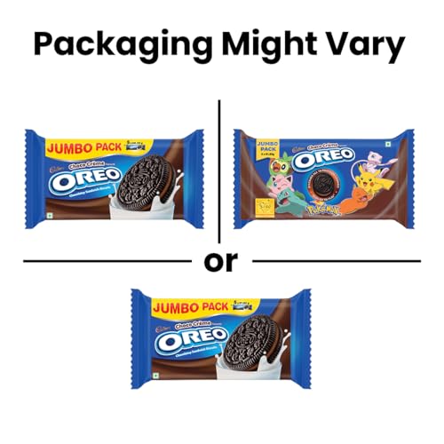 Image of Oreo Cadbury Chocolate Flavour Creme Sandwich Biscuit Jumbo Pack, 459.25 G (Pack Of 2)