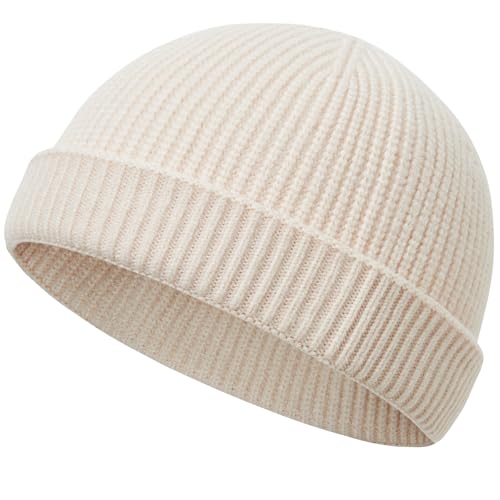 PHILIGHTS Fisherman Beanie Hat Watch Cap Thin Wool Mens Short Beanies Hats for Men Women Trawler Skull Caps
