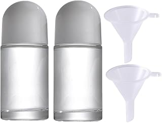 2 Pcs 50ml/1.7oz Roll-on Deodorant Bottles Perfume Essential Oil Roller Bottles DIY Travel Deodorant Container With Plastic Roller Ball(white)