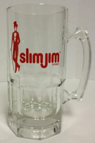 Large Collectible 8" Tall Slim Jim Brand Beer Mug Glass