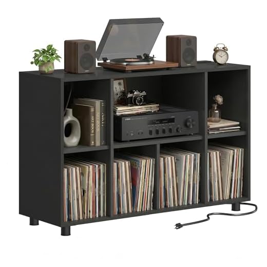 Stylish Record Player Stand with Storage