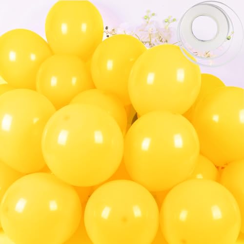 Nelotaor Yellow Balloons, 50 Pcs 12 Inch Pastel Latex for Birthday, Wedding, Baby Shower, Party Decorations