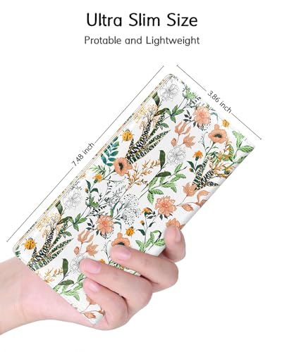 Image of Nipichsha Womens Wallet, RFID Slim Wallets for Women, Thin Ladies Credit Card Holder Purse, Cute Leather Bifold Clutch Billfold with 11 Card Slots & ID Window, Village Road Flowers