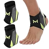 2Pcs Ankle Brace Compression Support Stabilizer,Lace-Up Sports Basketball Sprain Recovery Men Women Adjustable Foot Ankle Orthopedic Grade Tendonitis Protection (Green)