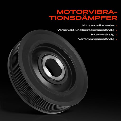 Frankberg Riemenscheibe Kurbelwelle Kompatibel mit Me.gane II Stufenheck LM0/1 Qashqai +2 I J10 JJ10E NJ10 Laguna III BT0/1 Vivaro Combi X83 X-Trail T31 Replace# 8200767762
