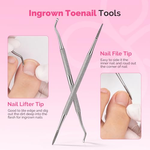 Image of MelodySusie Cuticle Trimmer with Cuticle Pusher, Nail File and Buffer Blocks,Portable Cuticle Oil and Ingrown Toenail Removal Tool,Cuticle Remover Kit 13Pcs