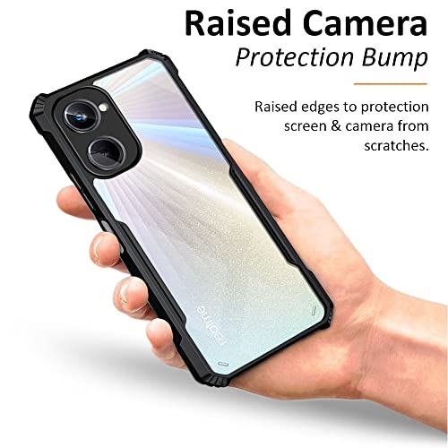 Image of WOW IMAGINE Polycarbonate Back Cover For Realme 10 Pro 5G - Airedge Technology | Crystal Clear Transparent Mobile Case Cover | Hard Bumper | Full Armor Shockproof Device & Camera Protection | Black