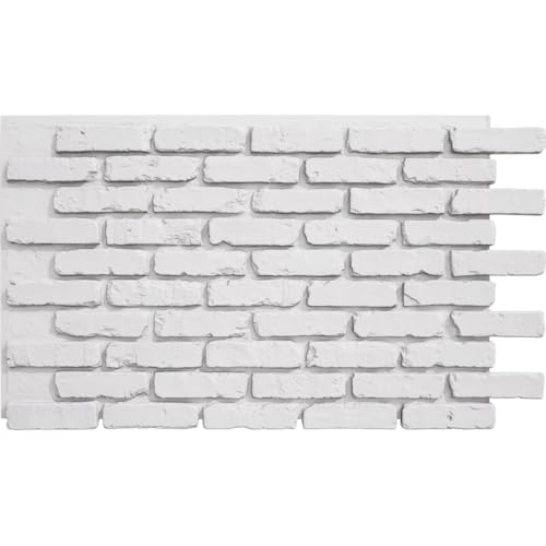 EverStone Aged Brick Faux Brick Panel, 46 7/8"W x 27"H x 1 1/4"D, Whitestone Color