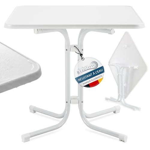 Beautissu Table Bistrot Carrée Exterieur 60x60 cm – Table Restaurant Bar Bistrot Pliante et...