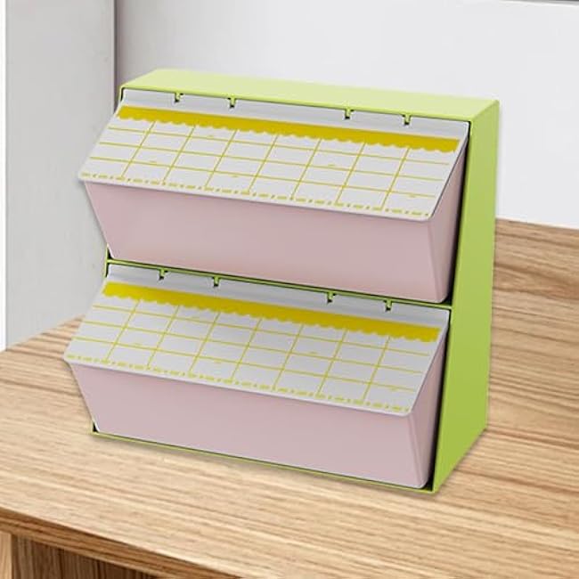 Organizer Countertop Station Tea Rack Practical Container for Utility Room Office, Pink Green