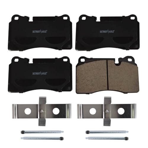 Image of Detroit Axle - Front Brake Kit for 2006-2009 | Land Rover Range Rover Sport Supercharged Brake Rotors Ceramic Brake Pads w / Hardware 2007 2008 Replacement 14.17 inch inch Rotor
