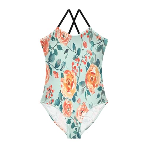 Rose Girls One-Piece Swimsuit Quick Dry Beach Swim Bathing Suit