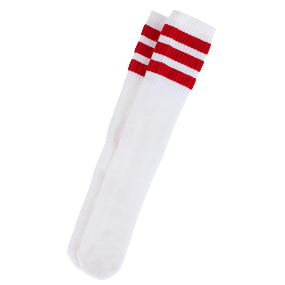 Jefferies Socks Kid's Striped Knee-High Tube Socks (1 Pair), Small (Shoe Sizes 9-1), Red