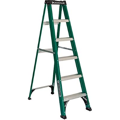 Louisville Ladder FS4006 Fiberglass Standard Step Ladder, 6 Feet, Green