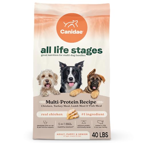 Canidae All Life Stages Multi-Protein Recipe with Chicken, Turkey, Lamb, and Fish – High Protein Premium Dry Dog Food for All Ages, Breeds, and Sizes– 40 lbs.