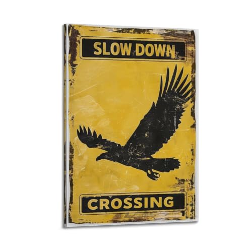 Peinture Murale Eagle Crossing Warning 04 - Toile Vintage Salon 40x60cm
