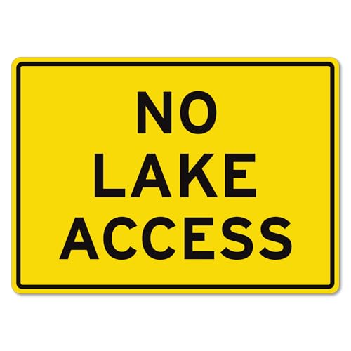 Panneau en métal No Lake Access propriété privée 20x30 cm