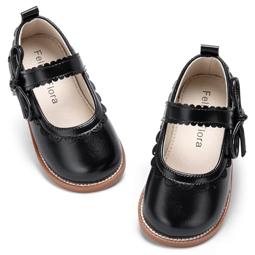 Image of Felix & Flora Toddler Girl Mary Jane Dress Shoes - School Oxford Flats for Girl Party Shoes.