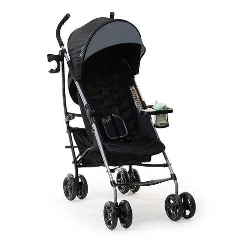 Summer by Ingenuity 3Dlite Convenience Stroller, Lightweight Travel Stroller, UPF 50+ Canopy, Cup Holder & Snack Tray, Gray – Age 6 Months Up to 50 Lbs.