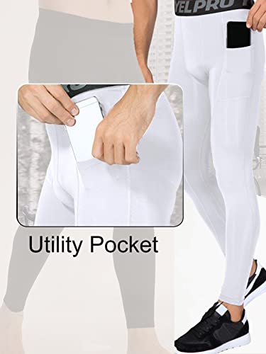 1/3 Pack Mens Compression Pants Running Tights Athletic Sports Baselayer Pockets Basketball Active Tights4