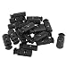 uxcell Plasctic Spring Cord Locks Lanyard Luggage Stopper 20 Pcs Black