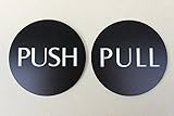 Meijiafei 4' Round Horizontal Push Pull Door Sign Push/Pull Set (Black)