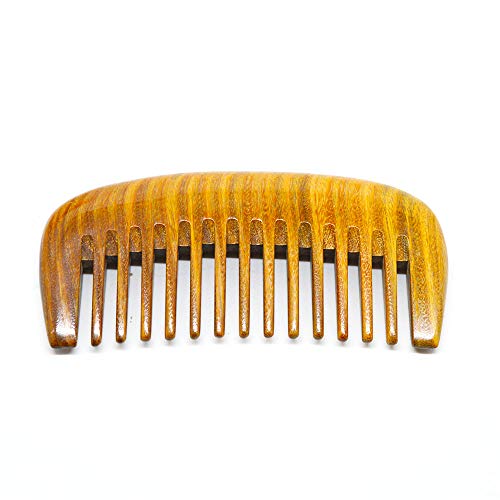 Sandalwood Wooden Comb, Hand-made Health care anti-static Green sandalwood Wooden comb (MR06)