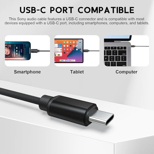 Cable USB-C a Jack 3.5mm para audífonos Sony, 1.5 m miniatura 4