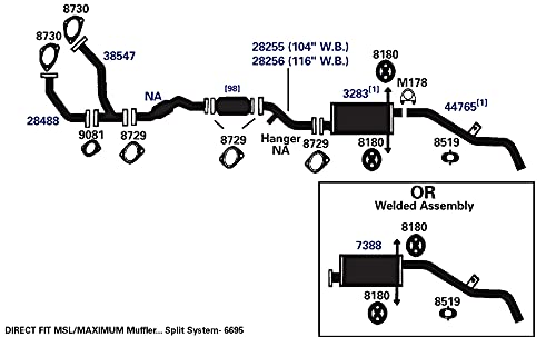 Image of AP Exhaust Products 6695 Exhaust Muffler