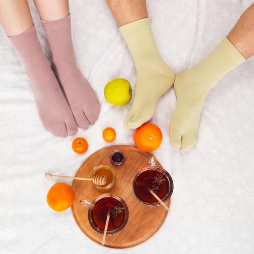 Image of Bencailor 6 Pairs Tabi Socks Elastic Split Two Toe Tabi Flip Flops Socks Ankle Cotton Sandal Matching for Men Women Unisex