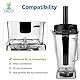 Dreld Mixer Tamper Tool Ersatz für Vitamix Classic 64-Unzen-Behälter Mischkolben-Zubehör Beschleuniger Importiertes Werkzeug Kompatibel mit Vitamix Standard 64 oz. Mischer