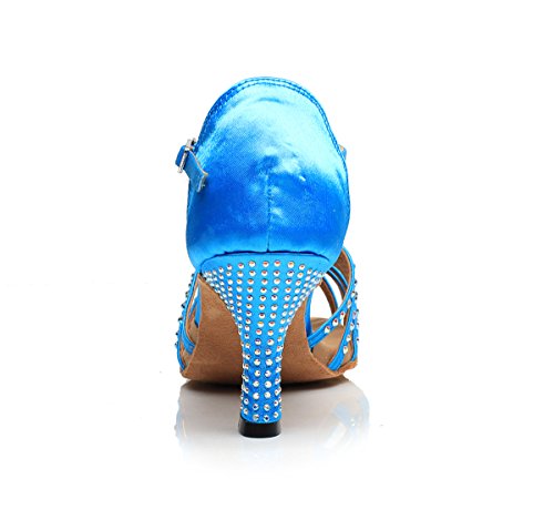 Chaussures de danse latine strass bleu pour soirée salsa - 2
