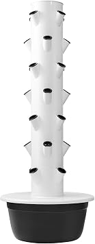 Tour Hydroponique Verticale Culture Hydroponique Potager Vertical Culture Hors SOL Conception eTanche Augmenter Le Rendement Convient Pour la Plantation Hors SOL en Interieur,black-7-Layers