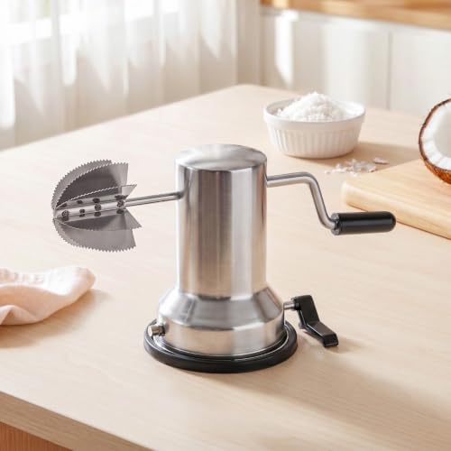 Image of Nestasia Stainless Steel Manual Coconut Scraper - Durable Food-Grade Steel Nariyal Shredder for Home & Kitchen | Fresh Coconut Grater with Sharp Scraping Blade & Easy-Grip Handle