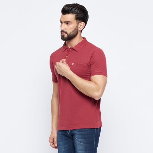 Image of NEVA Men's Regular Fit Half Sleeve Polo Neck T-Shirt with Chest Pocket