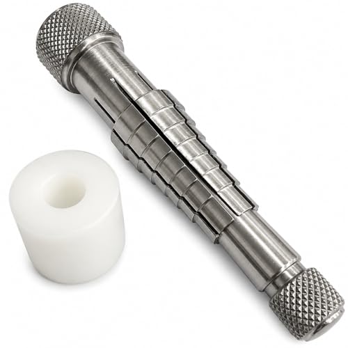 Ring Stretcher with Mandrel & Nylon Base - Professional Jewelry Ring Sizer Tool Band Resizer for Silver & Gold Ring Expander & Sizing Kit - 6-1/2 Inches Stainless Steel Ring Enlarger