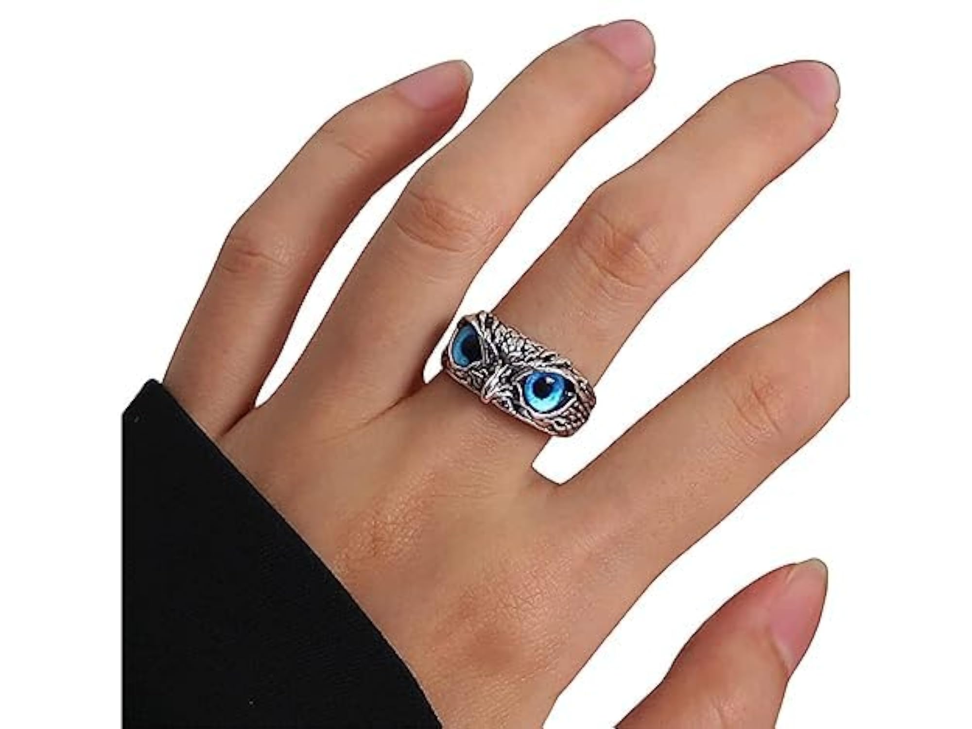 Malas Collection Blue Eye Owl Ring