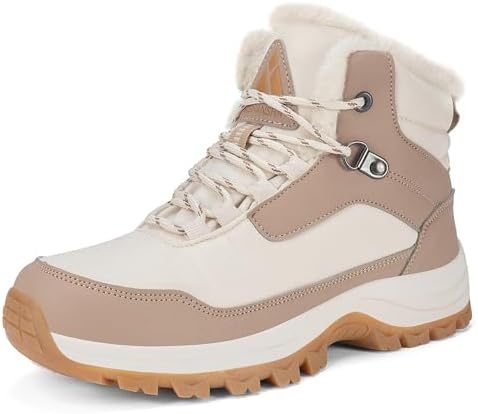 Mishansha Winterschuhe Damen Gefüttert mit Schnürung Gr.36-42 | Winterstiefel, Winterboots, Wanderschuhe, Rutschfest, Outdoor, Freizeit